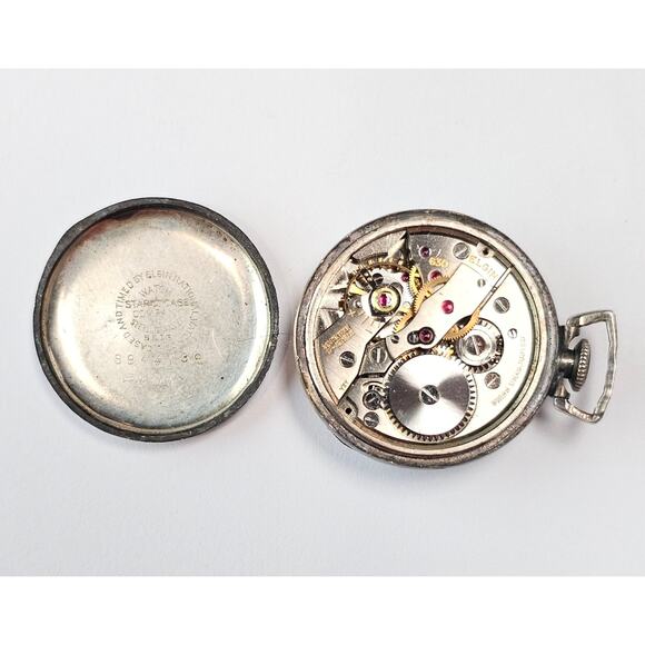 Elgin Shockmaster Pocket Watch Star Watch Case 5916 17j 1 1/4\